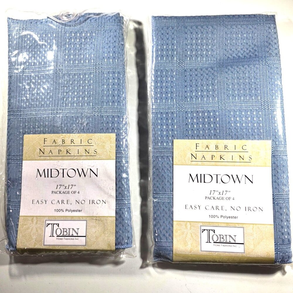 Cloth Napkins Blue 2 Packs Of 4 Polyester table linens Tobin Midtown